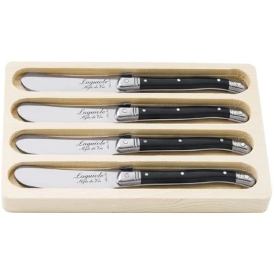 Afbeelding van Laguiole Style de Vie Botermessen Zwart 4 Stuks