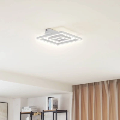 Afbeelding van Lindby LED plafondlamp 2lichts Aluminium, kunststof, ijzer H: 6 cm wit Inclusief lichtbronnen