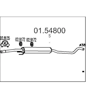 Afbeelding van MTS 01.54800 Middendemper 1700 OPEL: Corsa C Hatchback