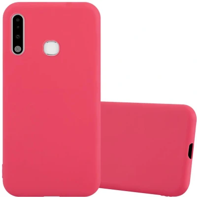 Afbeelding van Cadorabo Hoesje geschikt voor Samsung Galaxy A70e in CANDY ROOD Beschermhoes gemaakt van flexibel TPU silicone Case Cover