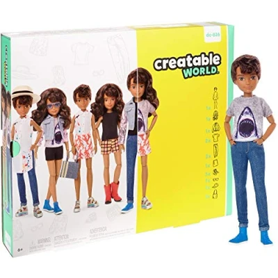 Afbeelding van Creatable World™ Deluxe Personage Kit Bruin Golvend Haar Genderneutrale Pop
