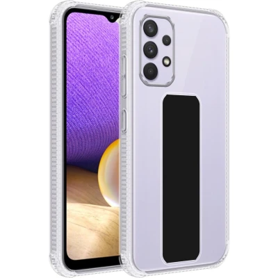 Afbeelding van Cadorabo Hoesje geschikt voor Samsung Galaxy A33 5G in ZWART Beschermhoes gemaakt van flexibel TPU silicone Cover Case met houder en standfunctie
