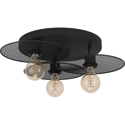 Afbeelding van EGLO Ikeston Plafondlamp E27 Ø 53 cm industrieel Zwart Staal