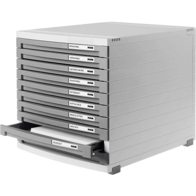 Afbeelding van HAN CONTUR 1510 19 Ladebox Lichtgrijs DIN A4, B5, C4 Aantal lades: 10