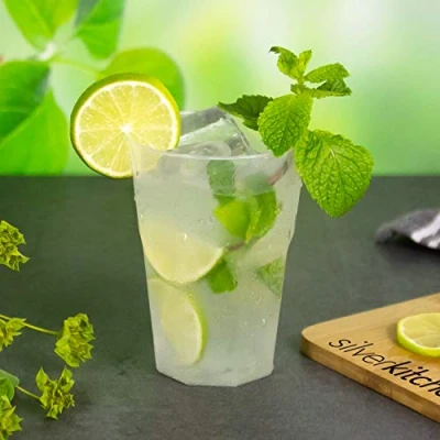 Afbeelding van 30 x cocktailbeker 300 ml onbreekbare herbruikbare longdrinkglazen transparant van PP plastic Made in Germany silverkitchen