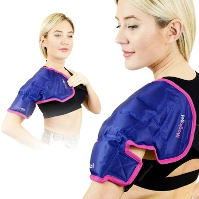 Afbeelding van Magic Gel Schouder Ice Pack Herbruikbaar, Flexibel &amp; Langdurig Ijspak voor rotator manchetverwondingen, bursitis en zwelling Compressiewikkel warme of koude therapie linker rechterschouder
