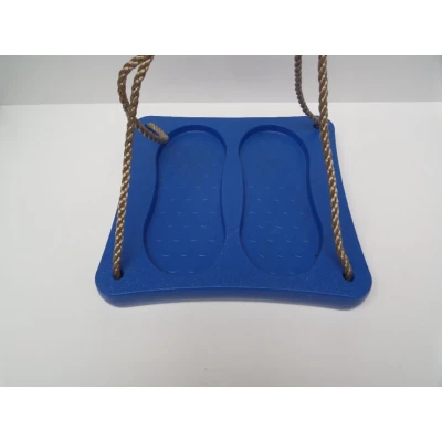 Afbeelding van Voetschommel 36x36x4 cm pp touw blauw Hermic