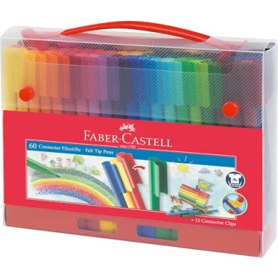 Afbeelding van Kleurstift Faber Castell Connector koffer à 60 stuks assorti