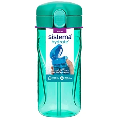Afbeelding van Sistema Drinkfles Met Rietje Tritan Quick Flip 520ml