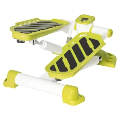 Afbeelding van HOMCOM Mini stepper voor thuis, antislip, met lcd display, twee grote pedalen, staal, geel