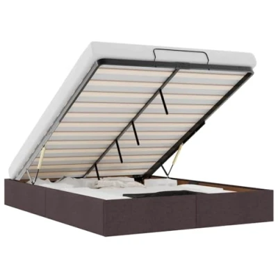Afbeelding van vidaXL Bedframe zonder matras 140x190 cm stof donkerbruin