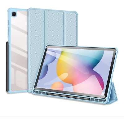 Afbeelding van Dux Ducis Tablet hoes geschikt voor Samsung Galaxy S6 Lite (2024) / Tab (2022/2020) Toby Series Tri Fold Book Case Blauw