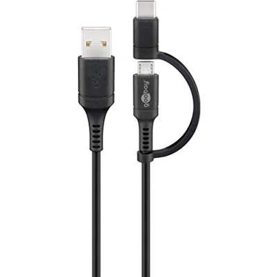 Afbeelding van Oplaad en synchronisatie combinatiekabel (met USB A naar Micro &amp; C) met B c