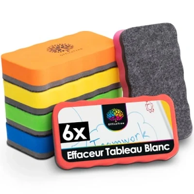 Afbeelding van OfficeTree 5 x magnetische borstel voor whiteboard kleuren wisser spons whiteboardborstel pad