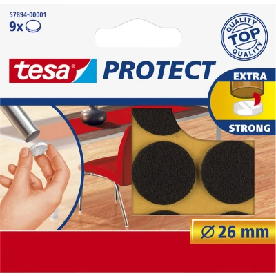 Afbeelding van Beschermvilt Tesa antikras 57894 26mm rond bruin