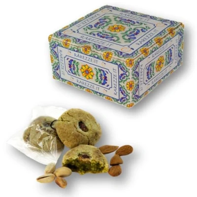 Afbeelding van Amandelgebak met Siciliaanse pistache (gr.400). RAREZZE: typische producten, cannoli, marsepein, cassate, Siciliaans ambachtelijk gebak