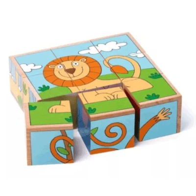 Afbeelding van Woody puzzel blokken dieren 93056