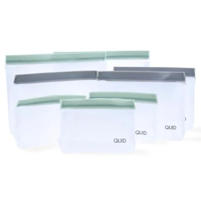 Afbeelding van Set van herbruikbare zakjes voor voedingsmiddelen Quid Rico Plastic Zip 8 Onderdelen