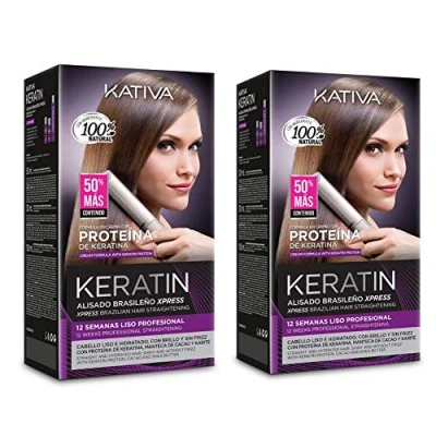Afbeelding van Kativa Keratine Braziliaanse Smoothing Xpress Formele Behandeling Pack van 2
