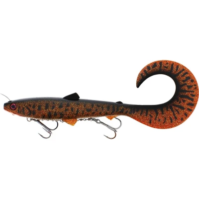 Afbeelding van Westin Bullteez Curltail Inline 33cm (230g) Sinking Softbait Motoroil Burbot Shad