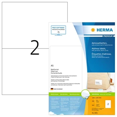 Afbeelding van HERMA 8691 adreslabels Wit