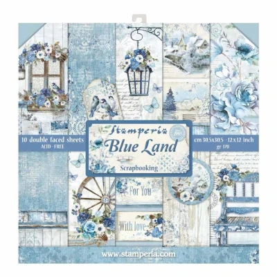 Afbeelding van Stamperia Blue Land 12x12 Inch Paper Pack (SBBL47)