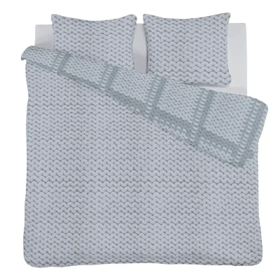 Afbeelding van iSeng Reverse Knit Dekbedovertrek Lits jumeaux 240x200/220 cm Grijs
