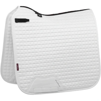 Afbeelding van LeMieux Zadeldek Luxury Suede Square White Cob Dressuur Zadeldekje paard