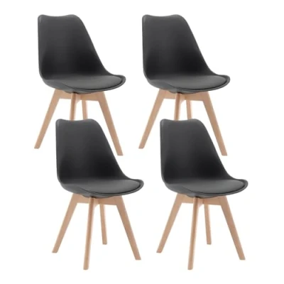 Afbeelding van WOLTU 4 x eetkamerstoelen voor keukens, woonkamer, slaapkamer, grijs BH29gr