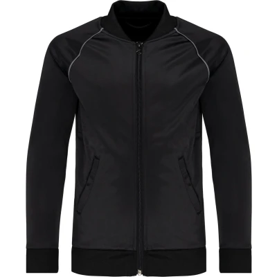 Afbeelding van PROACT Kindertrainingsjas met rits en biesje PA385 Black