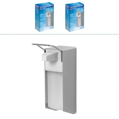 Afbeelding van ARNOMED Hydroalcoholische geldispenser van aluminium, 2 automatische zeepdispenser, 1000 ml, korte hendel wandbevestiging/montage, zeepdispenser