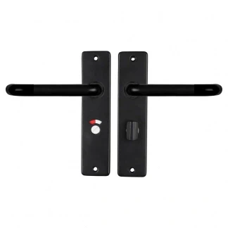 Afbeelding van Deurklink met wc sluitingschild Starx Coupe 57 mm (Aluminium, Zwart)