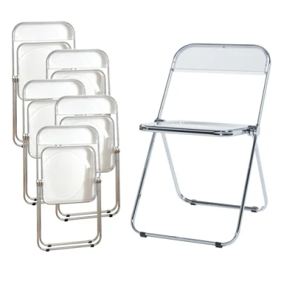 Afbeelding van Klapstoel set van 6 Pornainen 74x46x47 cm transparant [en.casa]