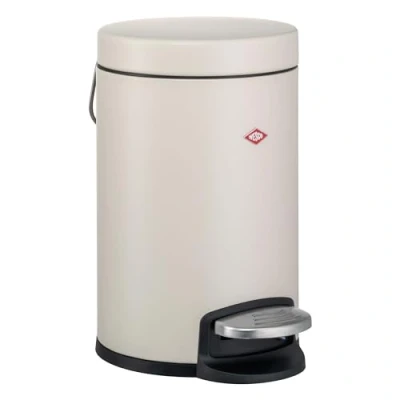 Afbeelding van Wesco Afvalemmer 113 van gepoedercoat staal, zandkleurig, met een volume 3 liter, pedaal