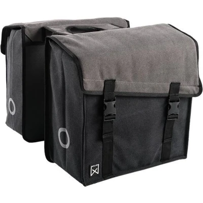Afbeelding van Willex Dubbele Canvas Tas Grijs / Zwart