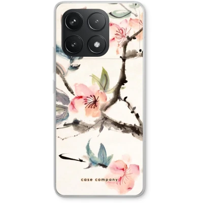 Afbeelding van Case Company® hoesje geschikt voor Xiaomi Redmi K70 Japanse bloemen Soft Cover Telefoonhoesje Bescherming aan alle Kanten en Schermrand