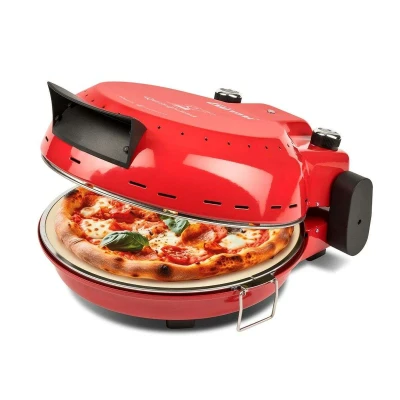 Afbeelding van Girmi FP50 Pizza oven &quot;Quisipizza&quot;, 1800 W, 420 C, afneembare vuurvaste steen, 31 cm, koude muren, rood