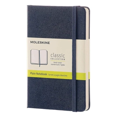 Image de Carnet classique Format de poche Pages blanches Couverture rigide saphir