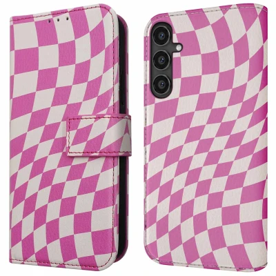 Afbeelding van iMoshion Hoesje Geschikt voor Samsung Galaxy S23 FE Met Pasjeshouder Design Bookcase smartphone Roze / Retro Pink