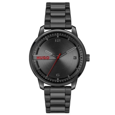Afbeelding van HUGO Stamp Horloge, Heren, Maat: One Size, Black