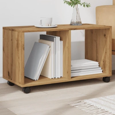 Afbeelding van vidaXL Rolkast 72x33x42,5 cm bewerkt hout artisanaal eikenkleurig