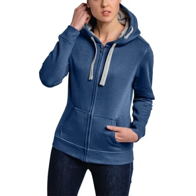 Afbeelding van Women&#039;s Hooded Jacket met ritssluiting Denim XS