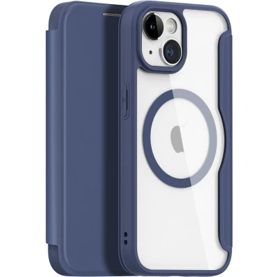 Afbeelding van Dux Ducis iPhone 15 Hoesje Geschikt voor Magsafe Book Case Blauw