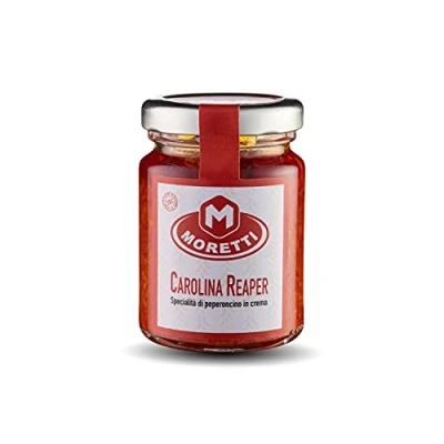 Afbeelding van Moretti® Chili Cream 100% natuurlijk uit Calabrië Chilipepers geteeld en verwerkt in met olijfolie Romig om te spreden Gemaakt (Carolina Reaper 1 stuk)