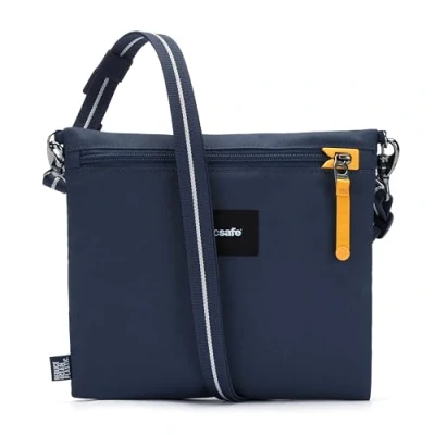 Afbeelding van Pacsafe GO Crossbody Pouch 3.5 L RFID blokkerend Anti diefstal Tas Waterafstotend Beveiligde Festival Reistas Schoudertas Turn &amp; Lock Security Hooks Veelzijdige Opbergtas Gerecycled Polyester Blauw