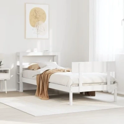 Afbeelding van vidaXL Bedframe zonder matras massief grenenhout wit 90x200 cm