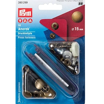 Afbeelding van Prym Anorak Naaivrijedrukknopen 15mm Oud Messing