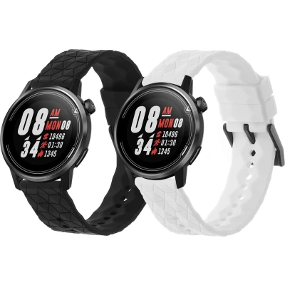 Afbeelding van kwmobile 2x horlogebandjes geschikt voor COROS PACE 2 / APEX (42mm) bandje Smartwatch bandjes van TPU Activity tracker horloge band in zwart wit