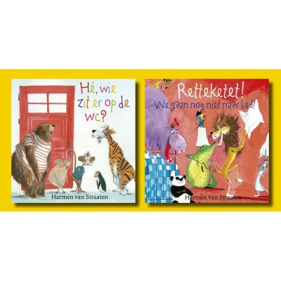 Afbeelding van Grappige en ondeugende rijmprentenboeken Uitdeelboekjes Retteketet &amp; Hé, wie zit er op de wc?