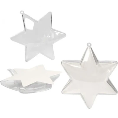 Afbeelding van Deco ster, h: 10 cm, 5 stuks, transparant
